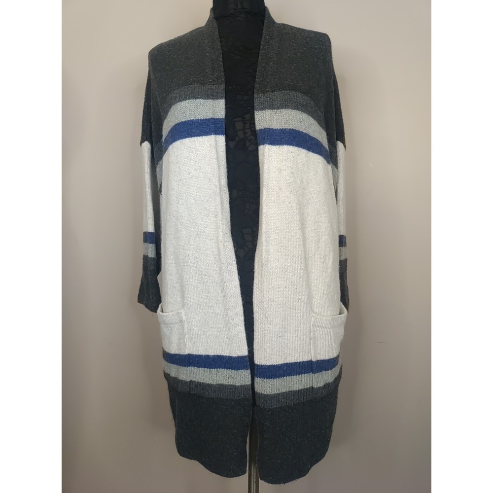 Gap Multicolor Stripe Half Sleeve Alpaca Blend Open Cardigan Size M/L